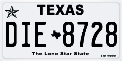 TX license plate DIE8728