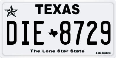 TX license plate DIE8729