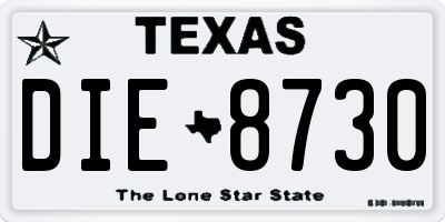 TX license plate DIE8730