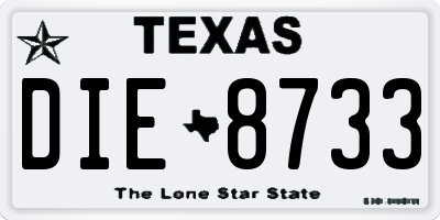 TX license plate DIE8733