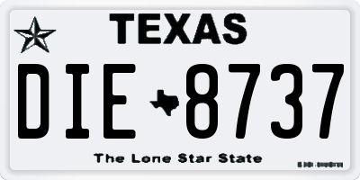 TX license plate DIE8737