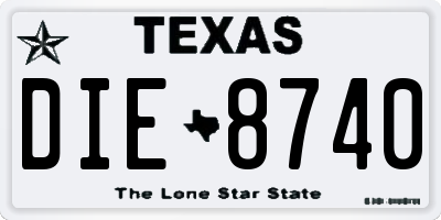 TX license plate DIE8740