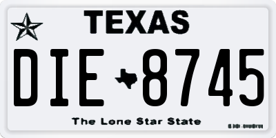 TX license plate DIE8745