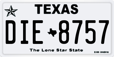 TX license plate DIE8757