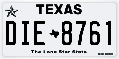 TX license plate DIE8761