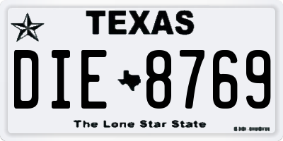 TX license plate DIE8769
