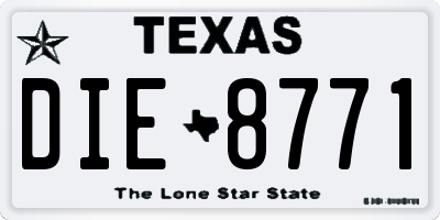 TX license plate DIE8771