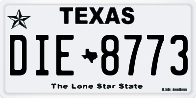TX license plate DIE8773