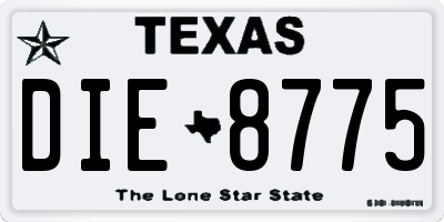 TX license plate DIE8775