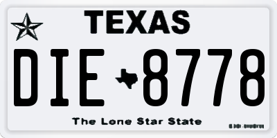 TX license plate DIE8778