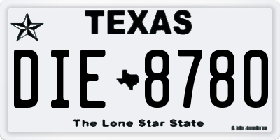 TX license plate DIE8780