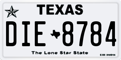 TX license plate DIE8784