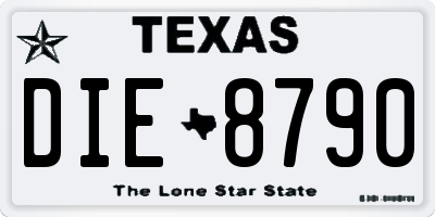 TX license plate DIE8790