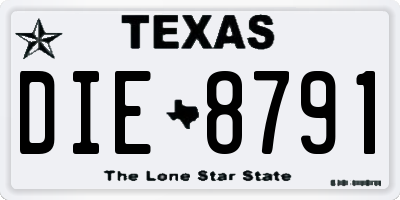 TX license plate DIE8791