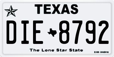 TX license plate DIE8792