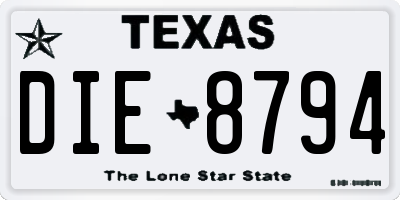 TX license plate DIE8794