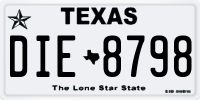 TX license plate DIE8798