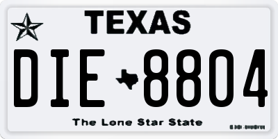 TX license plate DIE8804