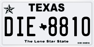 TX license plate DIE8810