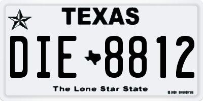 TX license plate DIE8812