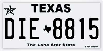 TX license plate DIE8815