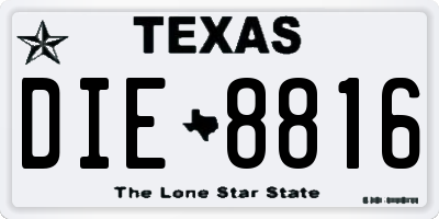 TX license plate DIE8816