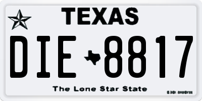 TX license plate DIE8817