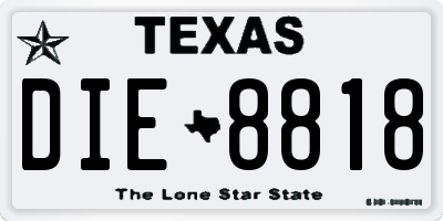 TX license plate DIE8818