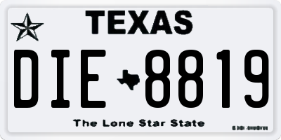 TX license plate DIE8819