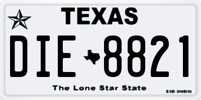 TX license plate DIE8821