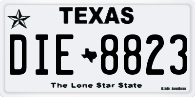 TX license plate DIE8823