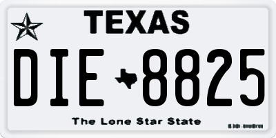 TX license plate DIE8825