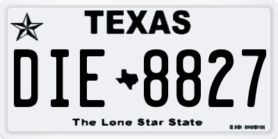 TX license plate DIE8827