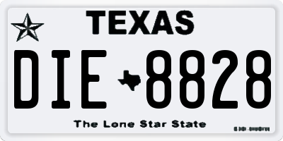 TX license plate DIE8828