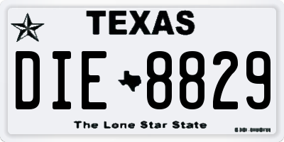 TX license plate DIE8829