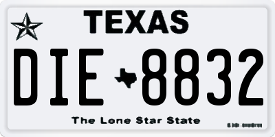 TX license plate DIE8832