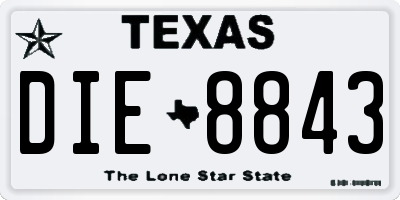 TX license plate DIE8843