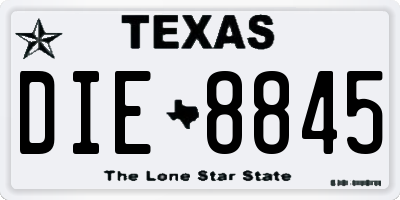 TX license plate DIE8845