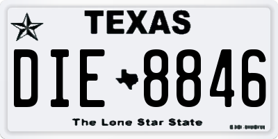 TX license plate DIE8846