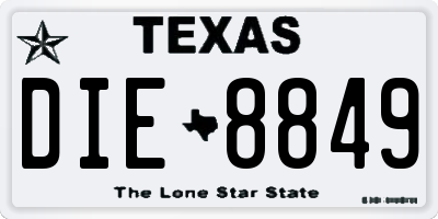 TX license plate DIE8849