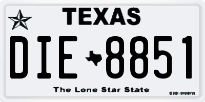 TX license plate DIE8851
