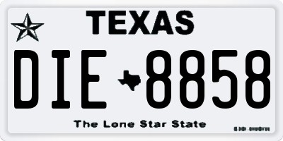 TX license plate DIE8858