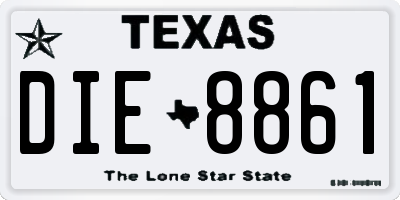 TX license plate DIE8861