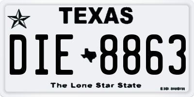 TX license plate DIE8863