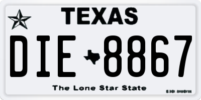 TX license plate DIE8867