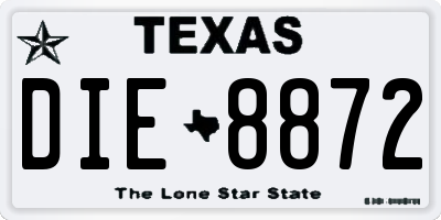 TX license plate DIE8872