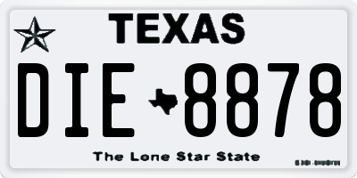 TX license plate DIE8878