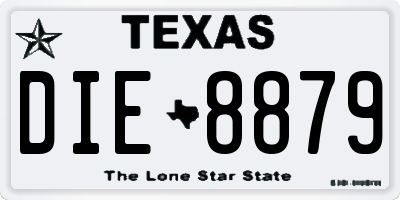 TX license plate DIE8879