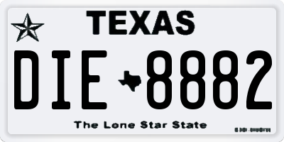 TX license plate DIE8882
