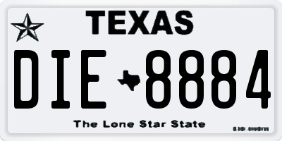TX license plate DIE8884